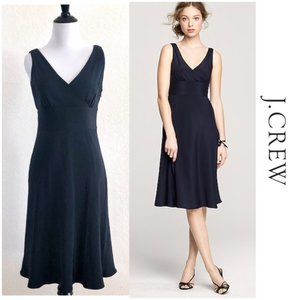 Sold - J. Crew Sophia Black Dress Silk V-neck Sleeveless